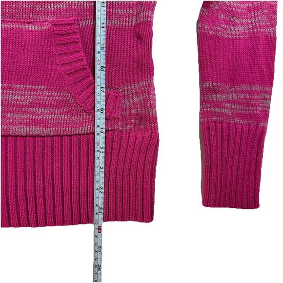 VTG Ocean Pacific OP Stripe L/Sleeve Pink Gray Hoodie Sz L(Girl) Y2K Beach Vibes - Picture 8 of 9